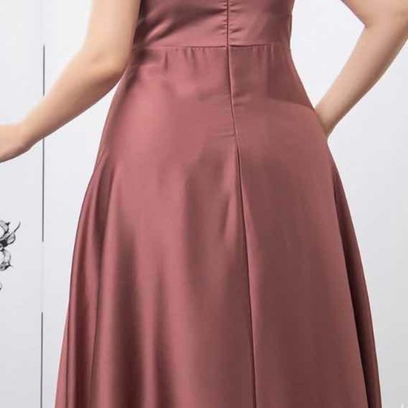 SHEIN Belle Plus Solid Satin Cami Bridesmaid Dress - Picture 3 of 3